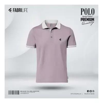 Single Jersey Knitted Cotton Polo - Lavendarash